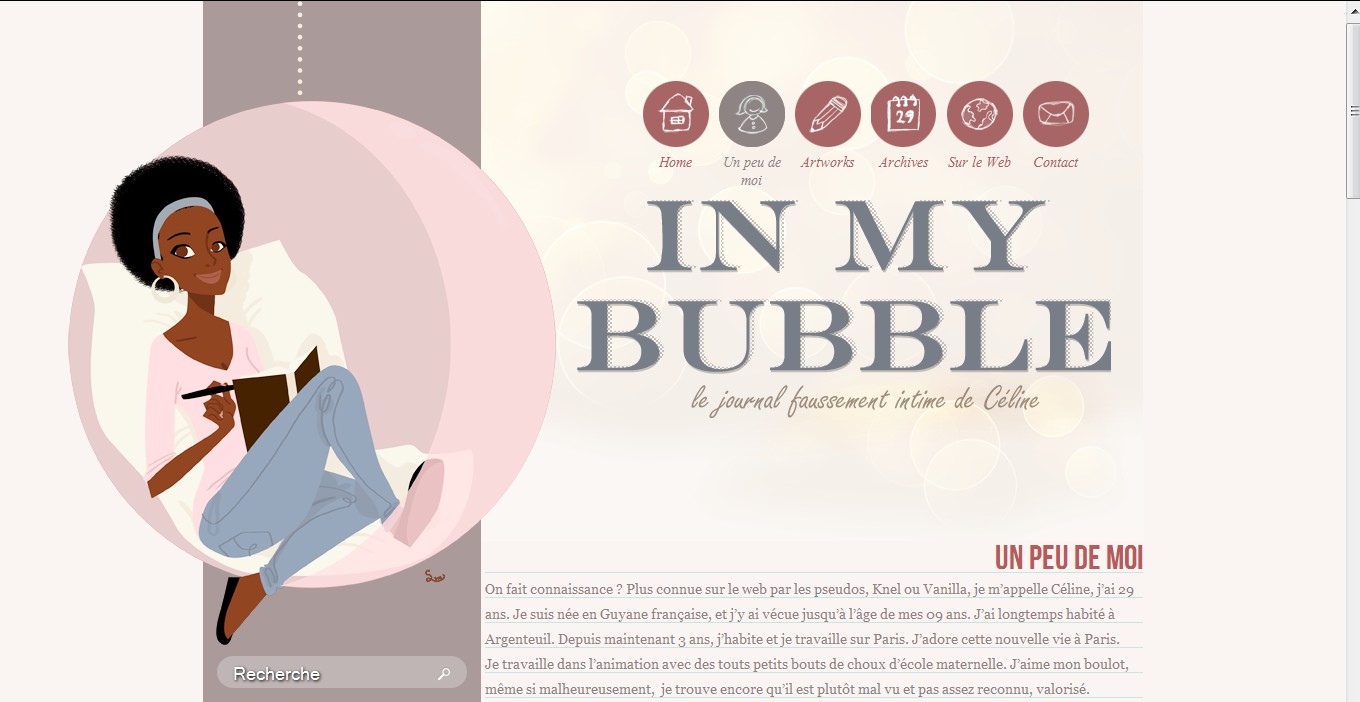 Inmybubble - blog portfolio of a French artist and designer Celine ( 25 Beautiful Portfolio Designs that will make you rethink your Portfolio )